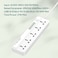 LDNIO SC5614 Power Strip Surge Protector with 5 AC Outlets and 6 USB Charging Ports 2m long extension cord for Home &amp; Office - White
