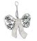 Silver Sequin Rhinestone Bow Christmas Hanging Decor 14x14cm