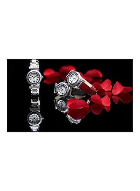 Geiger Women&#39;s Geiger Sapphire Diamond Jewel Watch Set - 1174WT - Comes With One-point Diamond Watch+ 2 Extra Straps + 1 Extra Logo Bezel