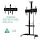 Mobile TV Cart Rolling TV Stand With Lockable Wheels For 55 to 80" Inch Plasma LCD LED Flat or Curved Screen TVs up to 100lbs - Height Adjustable (55-80 inch)