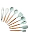 9-Piece Cooking Utensils Kitchen Set Green/Brown