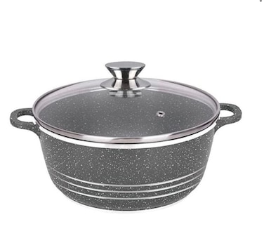 Dessini Granite Casserole Cooking Pot 28cm, PFOA Free Oven Safe, Multi Layer Non Stock Coating, Dishwasher Safe