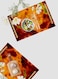 Lowha Decorative Acrylic Serving Tray With Gold Metal Handles And Fire Pattern Design 20x30 cm