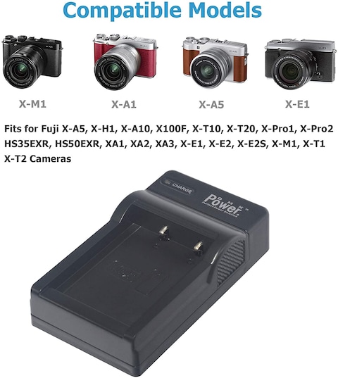 DMK Power NP-W126S/NP-W126 Single Slot USB Charger for Fujifilm NP W126S/NP W126 FinePix X-Pro1 X-Pro2 HS35EXR XR X-A1 X-A2 X-E1 X-E2 X-M1 X-T1 X-T2 X-T10 X-T20 X-H1