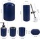 Bathroom Accessories Set,6-Piece Bathroom Gift Set,Toothbrush Holder,Toothbrush Cup,Soap Dispenser,Soap Dish,Toilet Brush Holder,Trash Can,Tumbler Bathroom Accessory Set Complete,Dark Blue