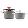 Life Smile Pressure Cooker 4 Litre + 6 Litre Set Stainless Steel / Granite Coating / Effortless Locking System