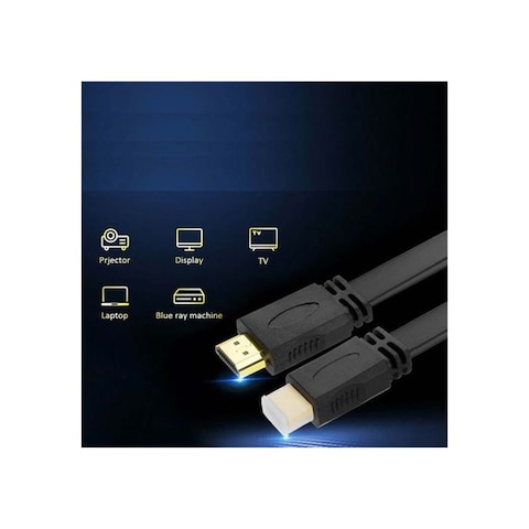 Zero Flat Cable HDMI to HDMI High - 5 Meter - Black