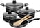 Royalford Ritz 9-Piece Non-Stick Cookware Set- Rf11759 Aluminum Body With 3-Layer Construction, Cd Bottom, Bakelite Handles And Glass Lid Black
