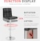 Sulsha Furniture 2 Piece Modern Height Adjustable Chair, Bar Chair, Bar Stool Set Leather Padded Stool Black/Silver1