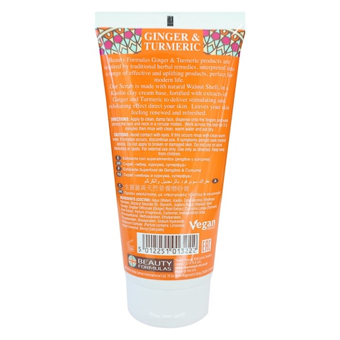 Beauty Formulas Ginger And Turmeric Superfood Facial Scrub Orange 150ml