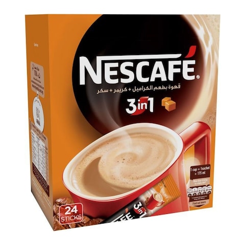 Nescafe 3 In 1 Caramel Instant Coffee - 18 gram - 24 Sachet