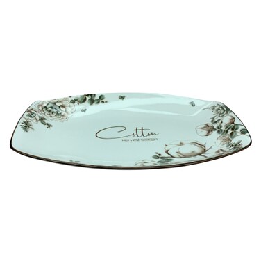 Ceramic Cotton Harvest Season Rectangular Plate No. 12