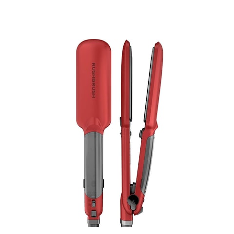 Rush Brush X6 Steam Hair Straightener - Red