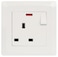 Terminator brand Wall Plate (1) Uk Socket with Switch &amp; Indicator - 1 gang.