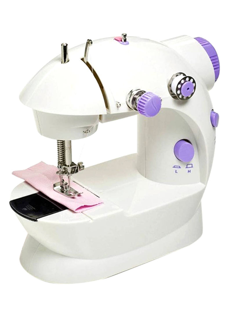 Generic Mini Sewing Machine With Foot Pedal White/Purple 2294 White/Purple