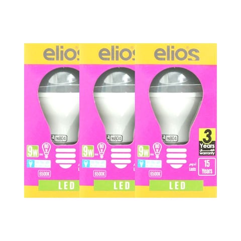 Elios LED Bulbs - 9 Watt - 3 Lamps - White