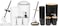 Bathroom Accessories Set 6Pcs,White, Bamboo Bathroom Accessory Set 6Pcs,Black