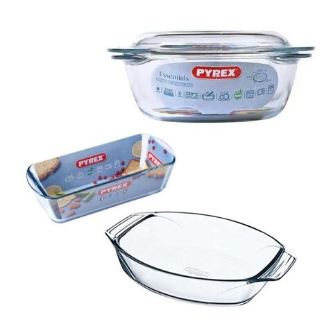 Pyrex Round Casserole with Lid - 3.2 Liter