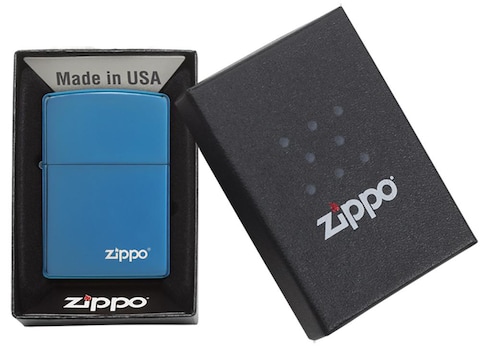 Zippo 20446ZL Classic High Polish Blue Zippo Logo Windproof Lighter