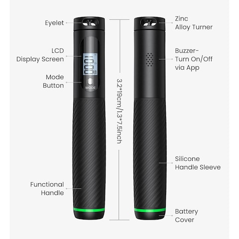 RENPHO Smart Jump Rope Fitness Speed Skipping Rope with APP Data Analysis Adjustable Counting Digital Workout Jump Ropes for Gym Crossfit Jumping Rope Counter for Exercise for Men Women Kids Girls