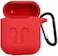 Airpods 1&amp;2 Protective Silicone Case Cover With Anti Lost Straps (Red)
