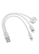 Generic 3-In-1 USB To Lightning/Micro USB/30-Pin Cable 21Centimeter, White