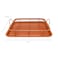 AlHoora, 35X28XH6cm 2 Piece Set Copper Chef Copper Crisper Non-Stick Oven Baking Tray with Crisping Basket with Box