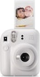 Fujifilm Instax Mini 12 Instant Film Camera, Auto Exposure With Built-In Selfie Lens, Clay White