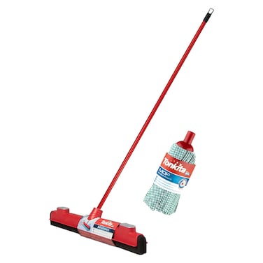 Tonkita 2-In-1 Stick Wiper With Mop Set Red