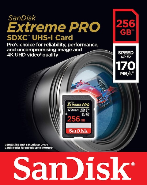 SanDisk 256GB Extreme PRO SDXC Memory Card - SDSDXXY-256G-GN4IN