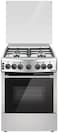 Nikai 60x60 4 SABAF Burner Freestanding Stainless Steel Gas Cooker With Full Safety, Auto-Ignition And Timer, U6066FSSPTN10, Silver