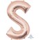 Anagram Letter S Foil Balloon- 35-Inch Size- Rose Gold