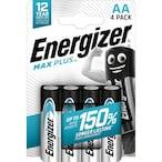 Buy Energizer Max Plus AA Alkaline Batteries - Pack of 4 in UAE