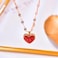Aiwanto Heart Pendant Necklace Red Heart Necklace Gift