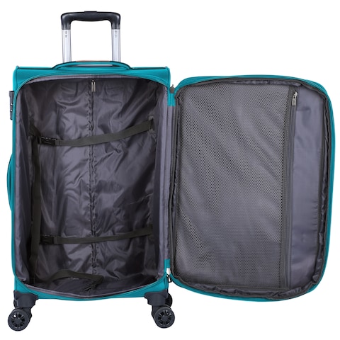 Eminent Expandable Luggage Trolley Bag Soft Suitcase for Unisex Travel Polyester Shell Lightweight with TSA lock Double Spinner Wheels E765SZ Large Checked 28 Inch Green