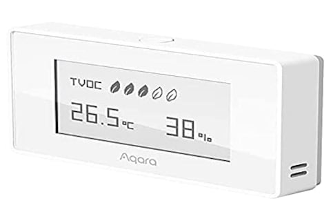 Aqara Air Quality Monitor Smart Tvoc Indoor Air Temperature, Compact &amp; Portable, Indoor Air Quality Monitor, Magnetic, Intelligent Automation, Pollution Meter, Dot-Matrix E Ink Screen - White