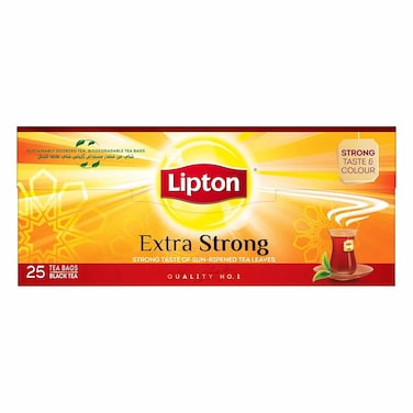 Lipton Extra Strong Black Tea Bags  Extra Strong  25 Sachets
