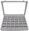 Generic 24 Grid Velvet Jewelry Tray For Drawers Glass Clear Lid Showcase Display Storage Ring Trays Holder Earrings Organizer Case