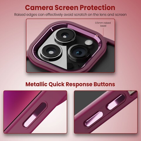 Moxedo Magnetic Protective Case 360 Protection Clear Case Hard PC with Built-in Strong Magnets Compatible with MagSafe Designed for iPhone 12 Pro Max 6.7 inch (Red)