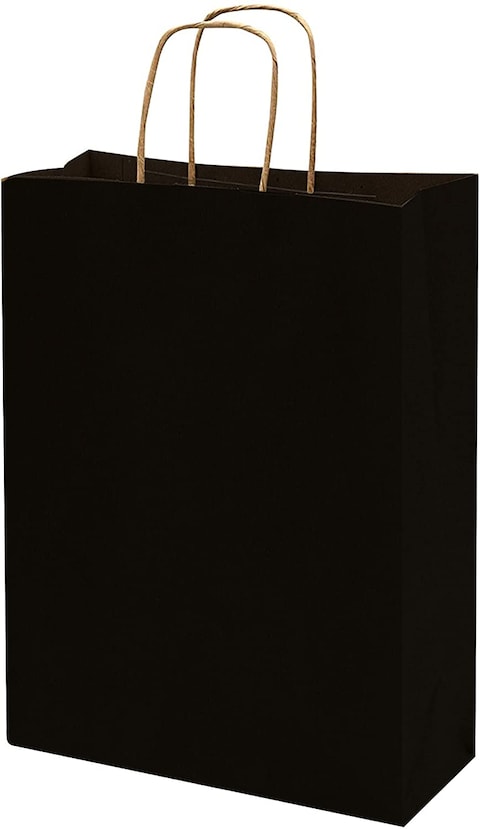 Markq Black Paper bags with handles 33 x 26 x 12 cm Large Kraft Gift bags for Birthday Party Supplies, Weddings, Shopping, Presents (12 Bags)