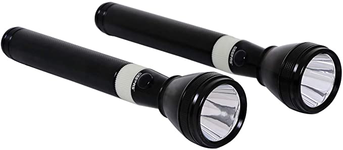 Geepas Gfl4657 Rechargeable Led Flashlight, Set Of 2