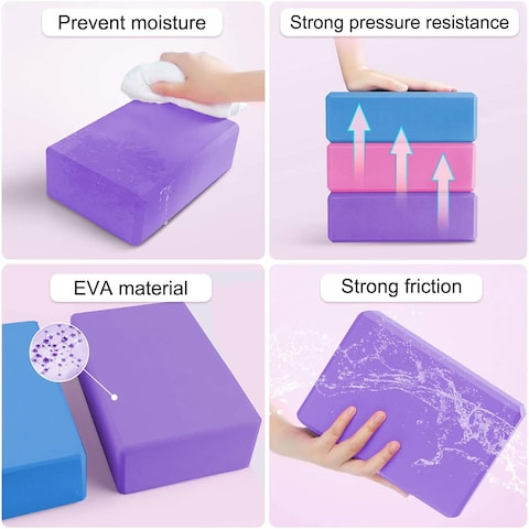 ULTIMAX 2 Pack Yoga Blocks High Density EVA Foam Brick Soft Non-Slip Surface Exercise Bricks