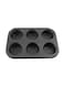 Generic 6 Grid Muffin Cake Mould Black 27X19cm