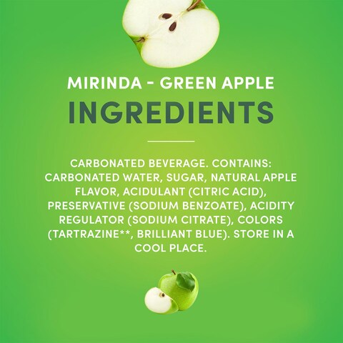 Mirinda Carbonated Soft Drink Glass - 300 ml - Green Apple Flavour