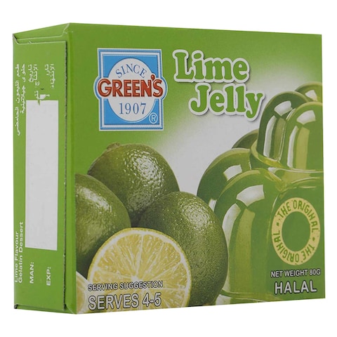 Greens Lime Jelly 80g Pack of 12