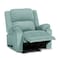 In House Velvet Rocking &amp; Rotating Recliner Chair - Light Turquoise - AB02