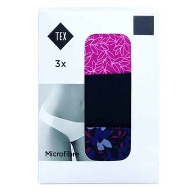 TEX Microfiber Fancy Briefs For Women Size 38/40 3 Pieces
