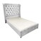 In House Lychee Velvet Bed Frame - King - 200x200 cm - White