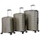 Eminent Hard Case Travel Bag Trolley Luggage Set of 3 TPO Lightweight Suitcase 4 Quiet Double Spinner Wheels with TSA Lock KK30 Gold Champagne