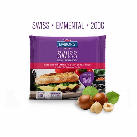 Emborganic P/Sliced Cheese Swiss Em 200G